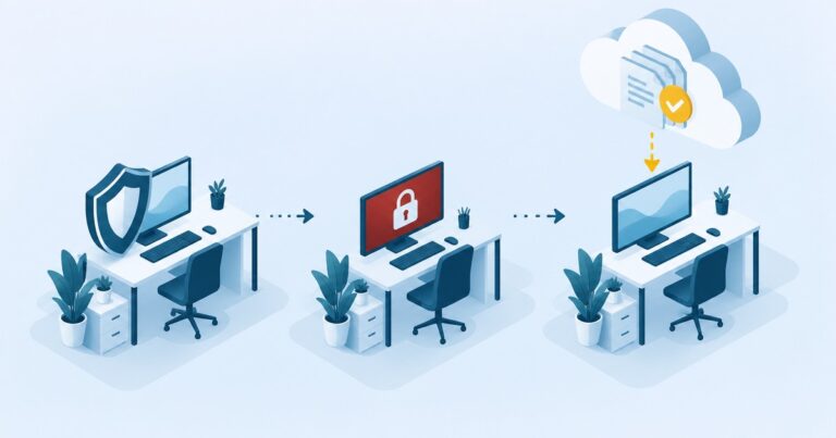 Ransomware en una pyme: el equipo protegido, el ataque con la pantalla bloqueada y la recuperación desde la copia